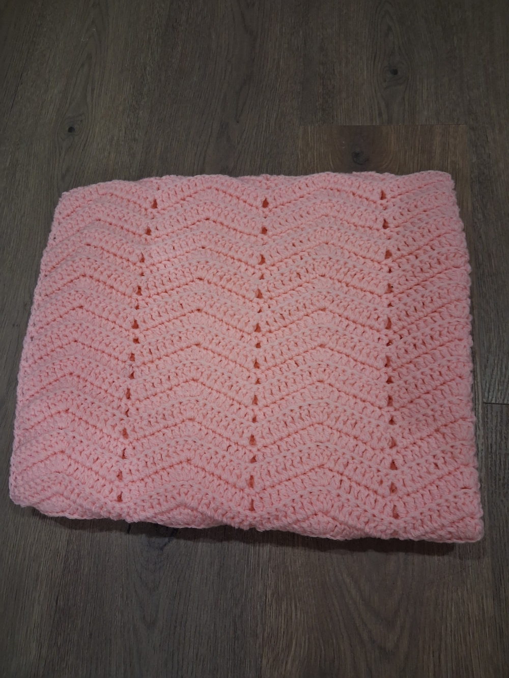 Homemade Soft Pink Crochet Throw Blanket